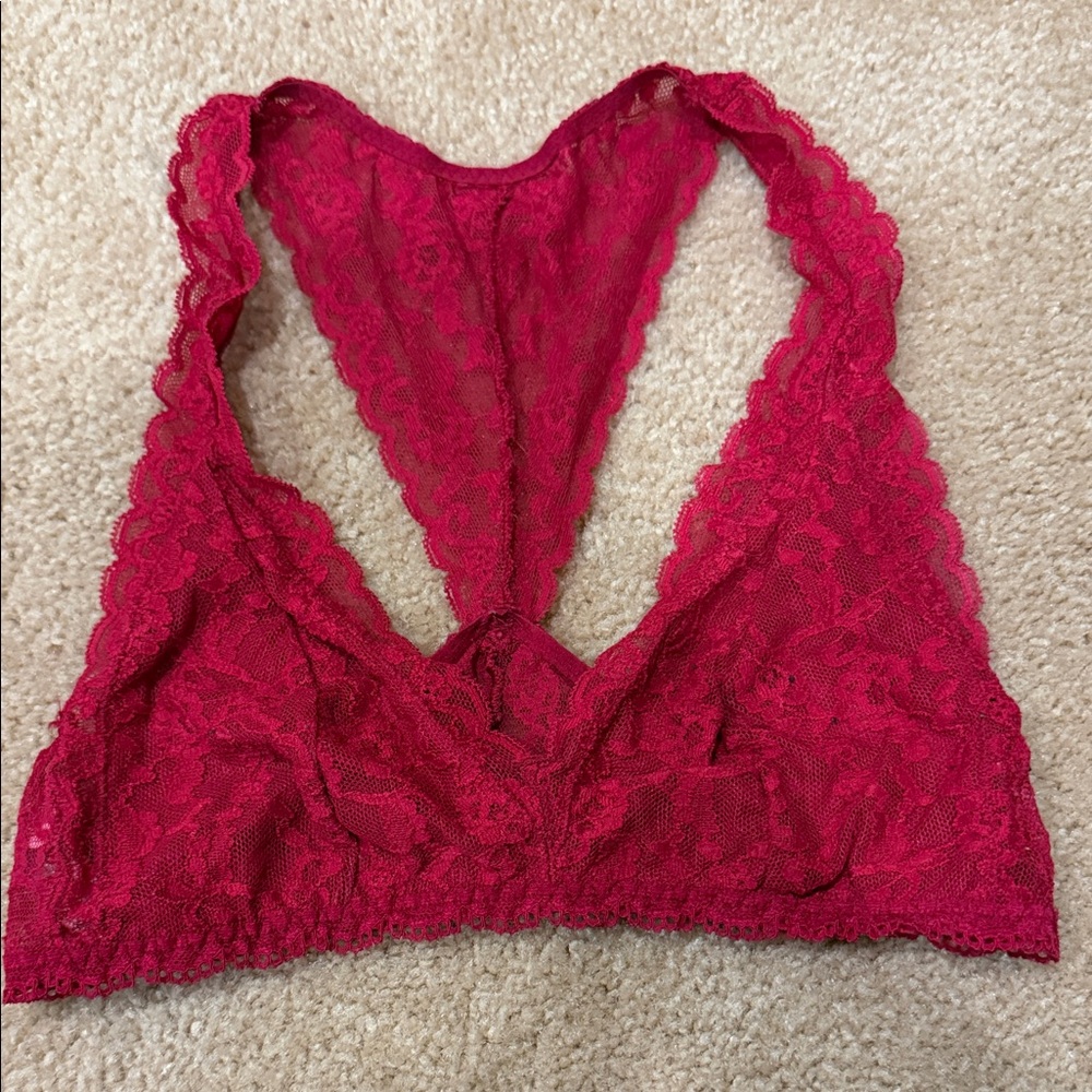 Lace Racerback Bralette in red